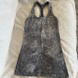 Lululemon Cool Racerback Tank Top Space Dye Black Gray White Women's 2/4 est